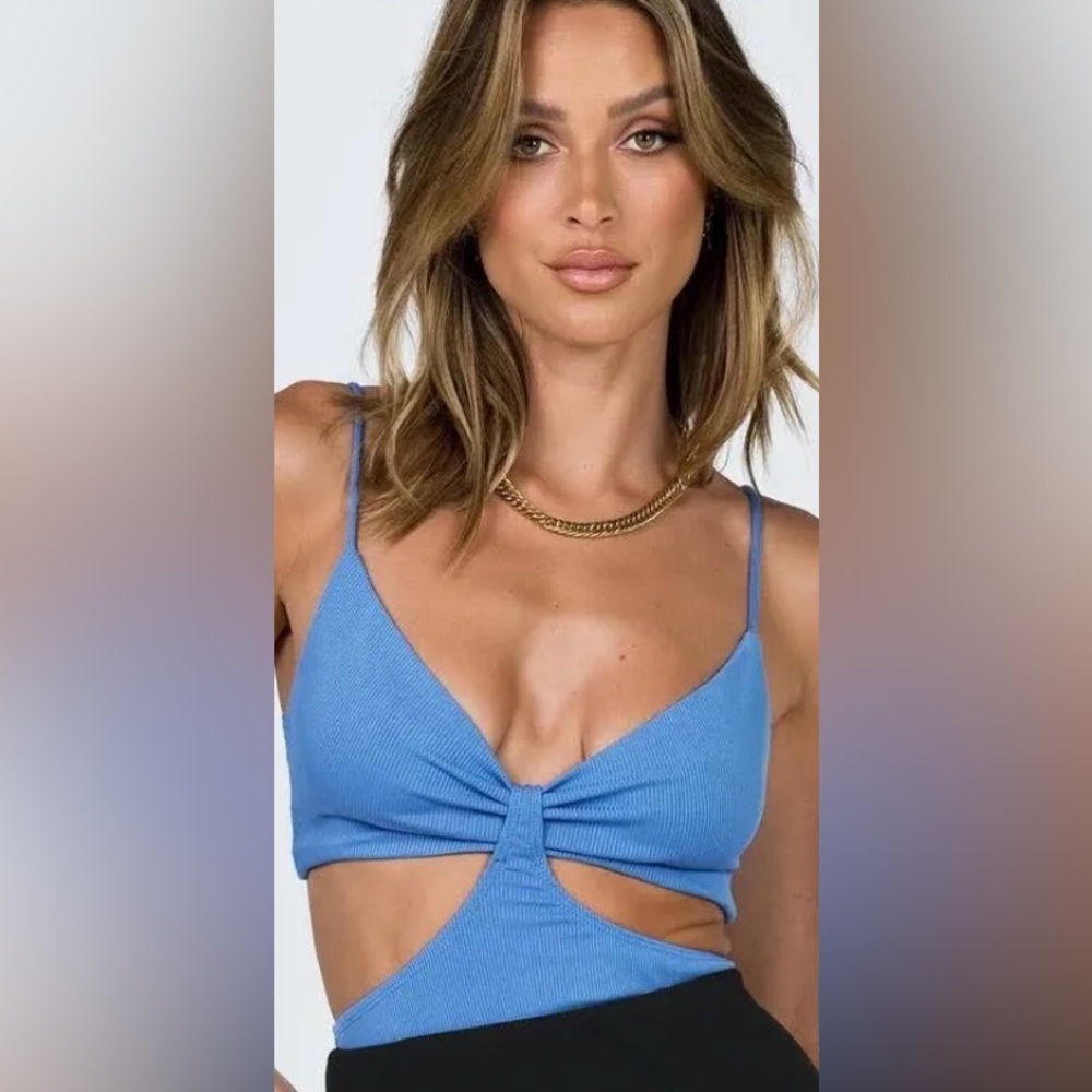 Princess Polly Blue Spaghetti Strap Bodysuit